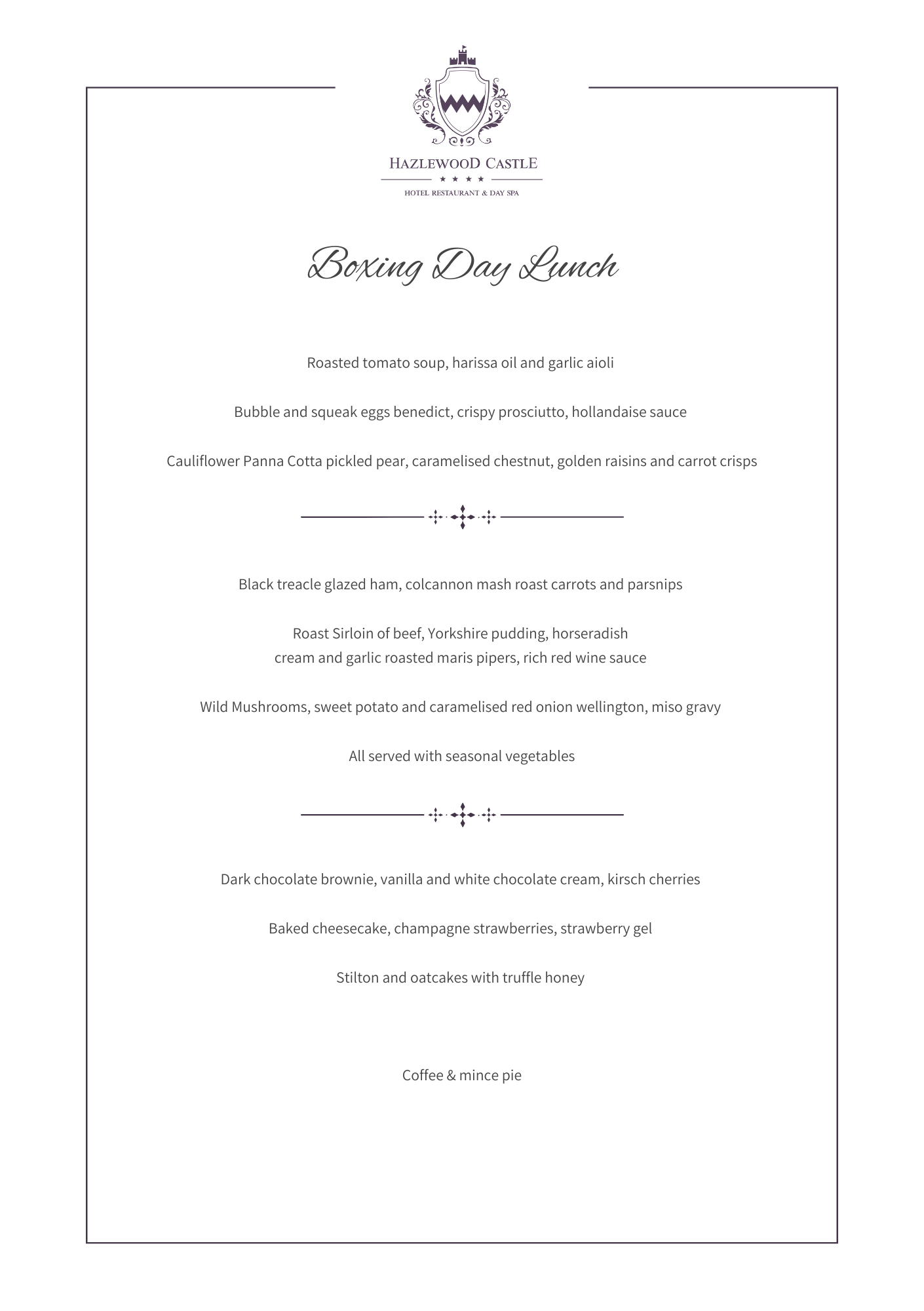 Boxing Day Lunch